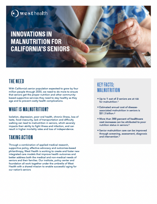 Innovations in Malnutrition for California’s Seniors